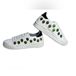 Chiara Ferragni CF2162 White Leather Alien Glitter Sneaker NWB EU 41 / US 10
